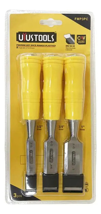 Set 3 Pcs Formón Mango Plástico