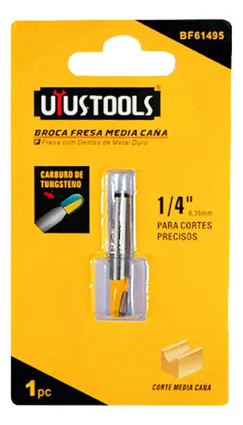Broca Fresa Media Caña 1/4''