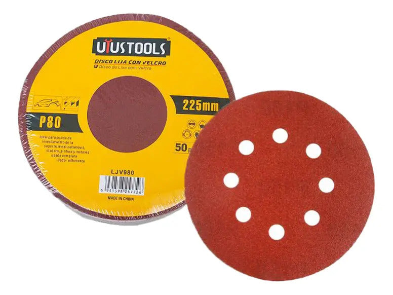 Disco Lija Con Velcro 50un/set 225mm #80