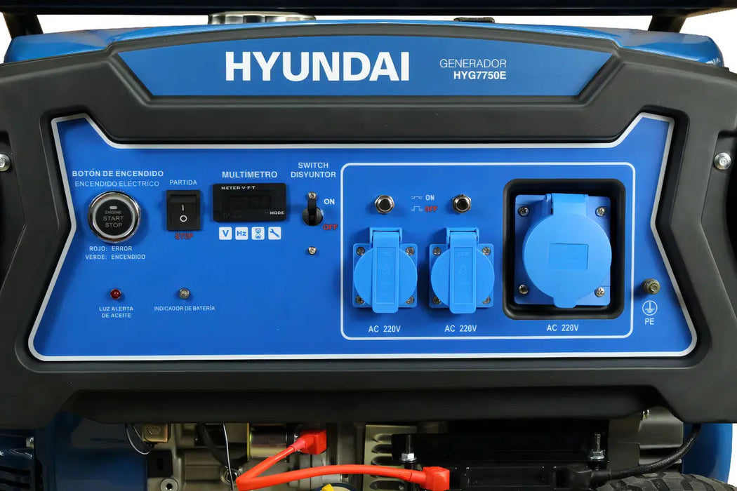 Generador Eléctrico Hyundai 5500W 220V Monofásico Gasolina Arranque Eléctrico