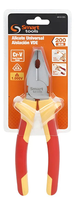 Alicate Universal Aislamiento Vde Smart Tools 8'' 1000v