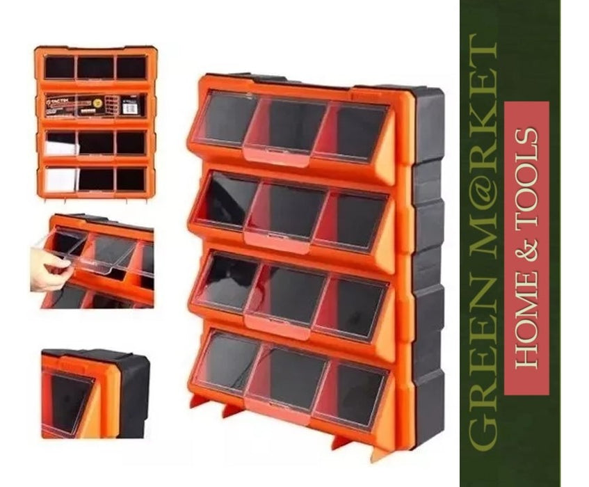 Gavetero Tactix Tapas Rebatibles 12 Cajones 46x36x12 Cm