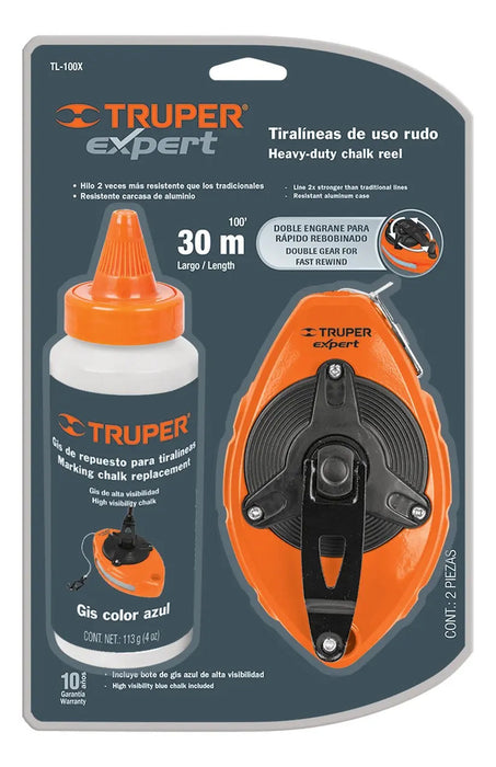 Tiralíneas 100 Ft Uso Rudo Cuerpo De Aluminio Truper
