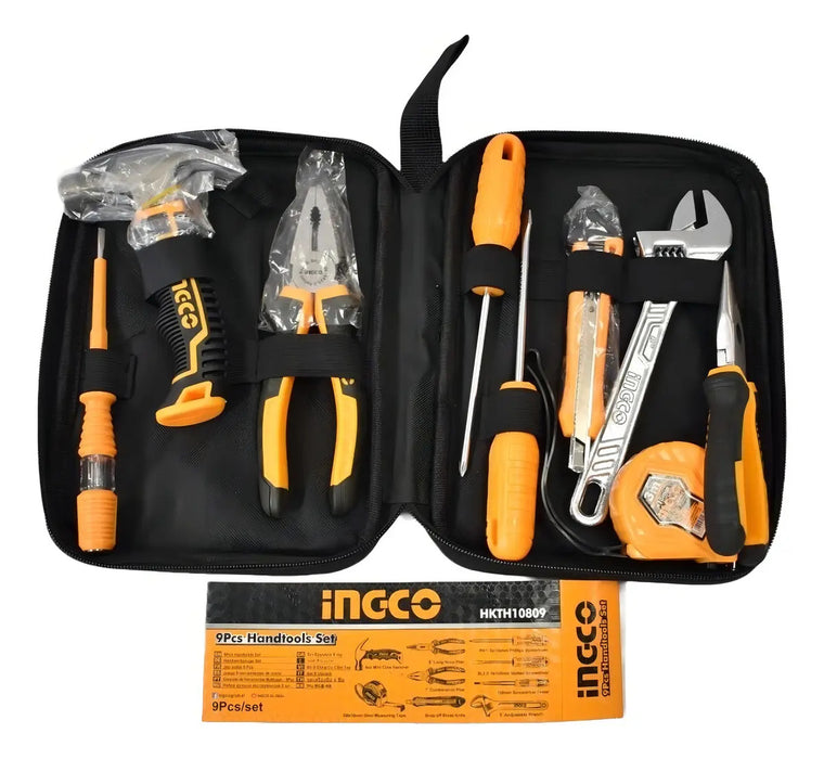 Estuche Kit Herramientas 9 Piezas Ingco Naranja