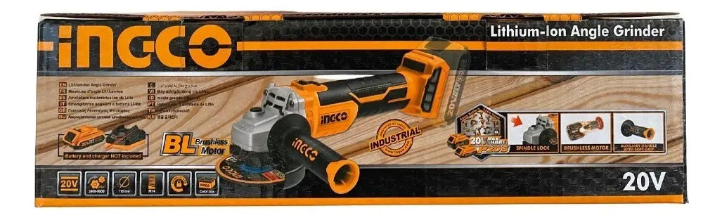 Amoladora Esmeril Galletero Angular Inalámbrica Ingco 4 _'' Sin Batería Ni Cargador