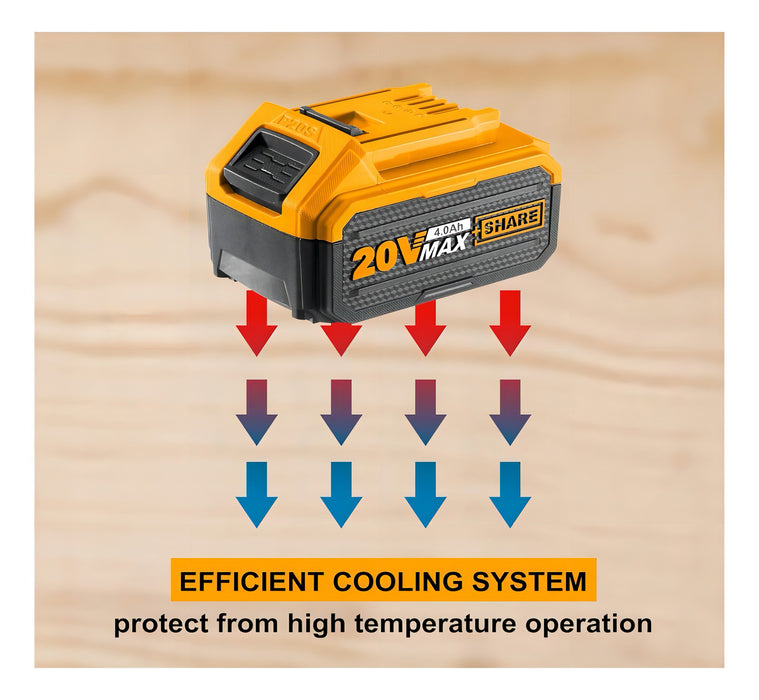 Batería de Litio 20V 4Ah para Herramientas Ingco P20s