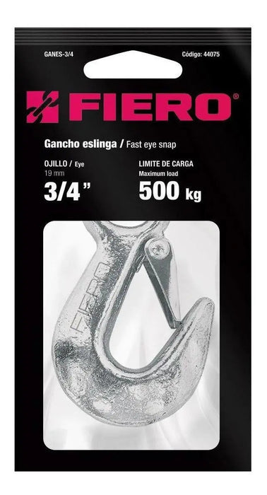 Gancho Eslinga De Acero Forjado 3/4'' Carga 500 Kg