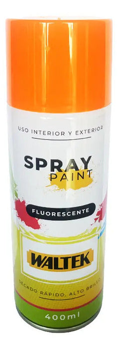 Pintura Spray Fluorescente 400ml/230g Naranja Waltek