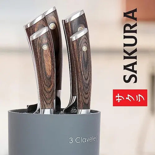 Cuchillo Verduras 9cm Sakura 3 Claveles Marrón Claro