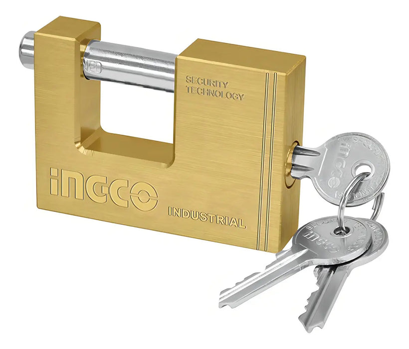 Candado de Seguridad Bloque Tipo C Bronce 90mm Ingco