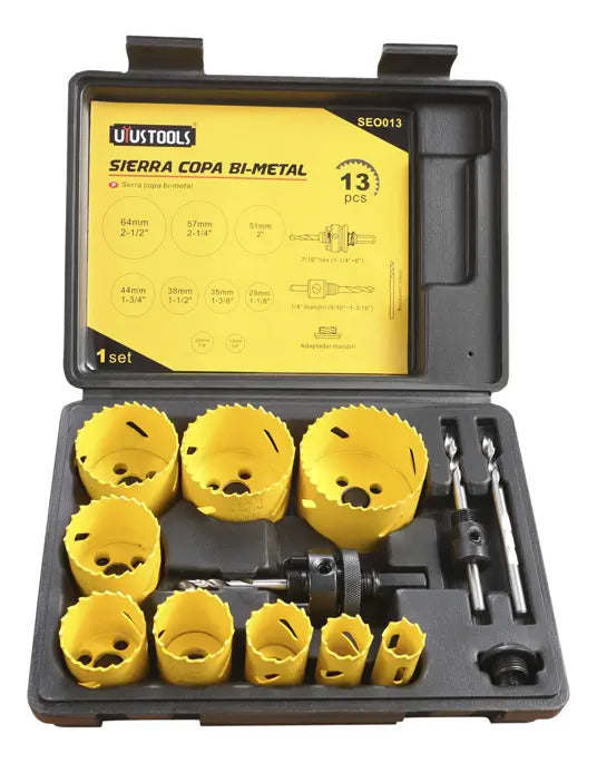 Juego 13 Pcs Sierra Copa Bimetal Uyustools
