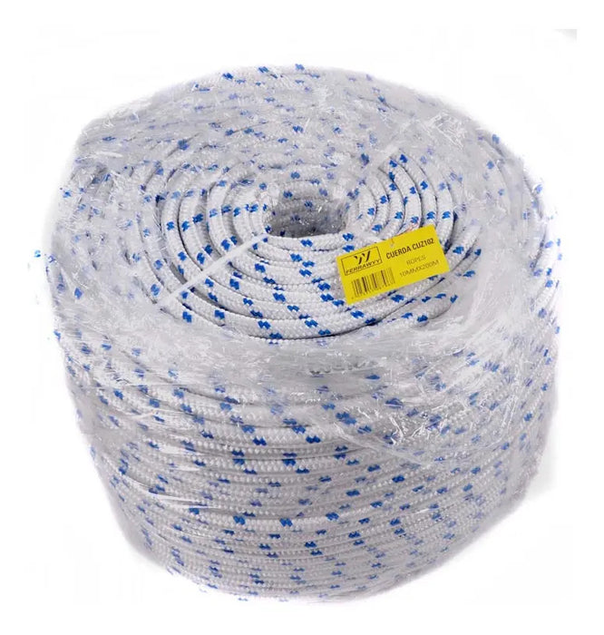 Cuerda Trenzada 16 Hilos Blanco/Azul 10mm X 200m