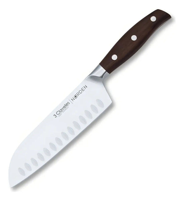 Cuchillo Santoku 3 Claveles Norden 17.5 Cm Verduras Acero Inoxidable Marrón Oscuro