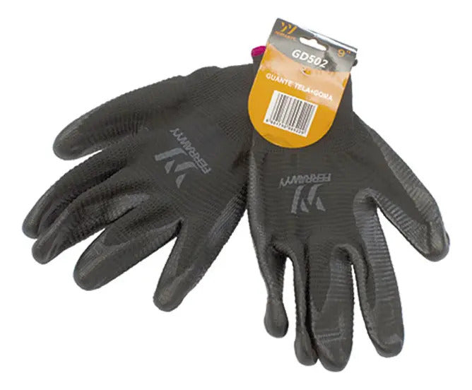 Guante Tela/Goma 9'' Negro