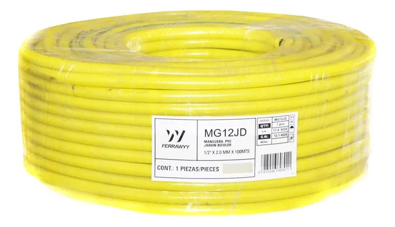 Manguera Pvc Jardin Bicolor 1/2'' X 2.0mm X 100mts