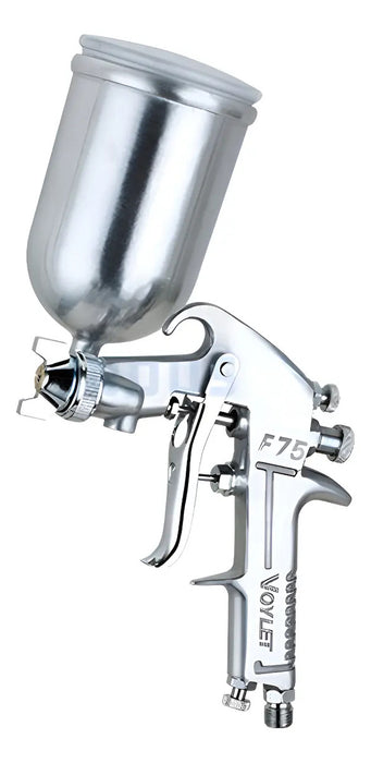 Pistola Pintar Gravedad Voylet F-75 1w Alta Presión 3 Bar 400ml Plateado