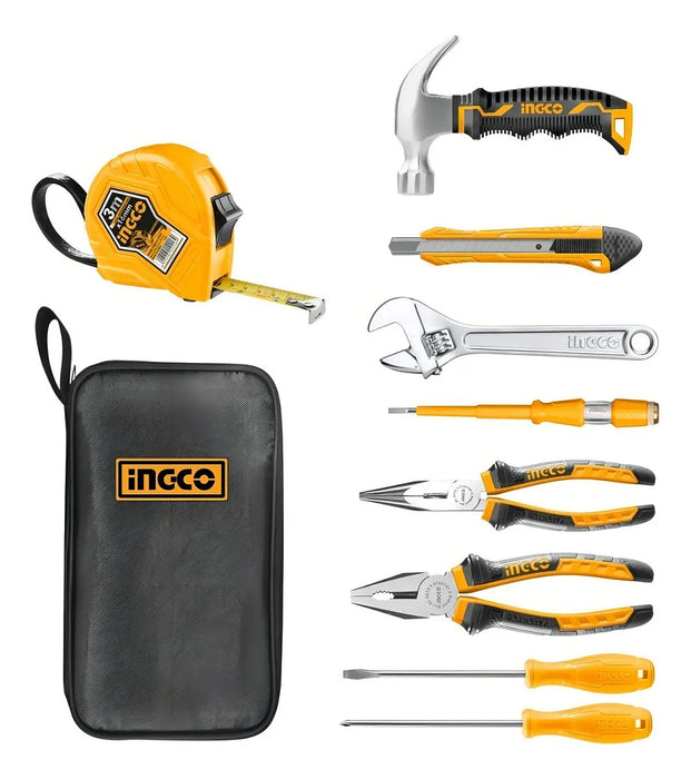 Estuche Kit Herramientas 9 Piezas Ingco Naranja
