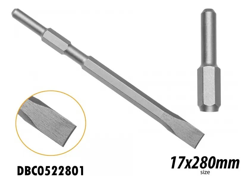 Cincel Hexagonal 17x280x22mm Chato Para Pdb13008