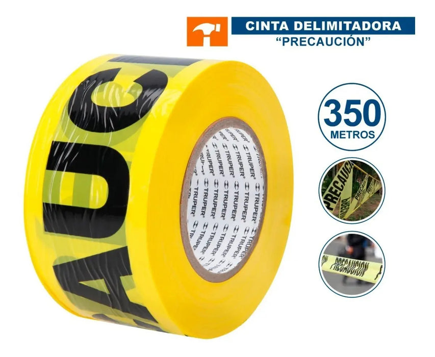 Cinta Precaución Truper Plástico Rollo 304 Mt. Color Amarillo