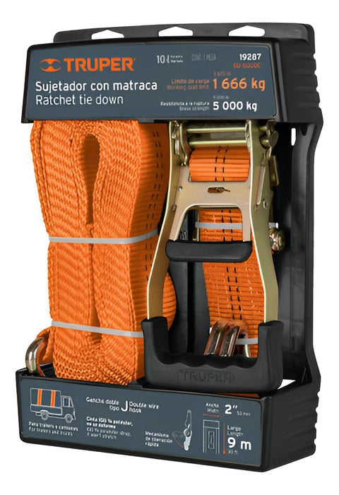 Sujetador Matraca Malacate Linga 5tn 9m 150mm Truper