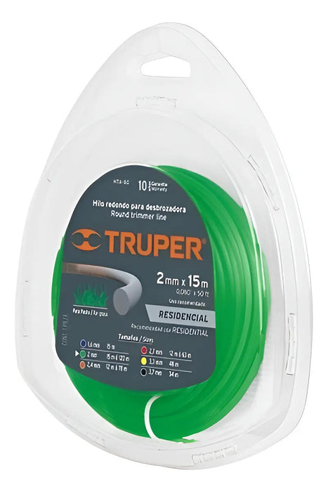 Hilo Nylon Redondo Desbrozadora Orilladora 15mtx2mm Truper