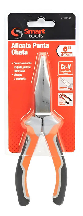 Alicate Punta Plana 6'' Acero Al Cromo Vanadio Smart Tools