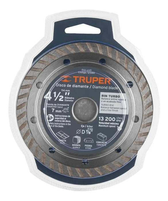 Disco de Diamante Rin Turbo 4-1/2'' Truper
