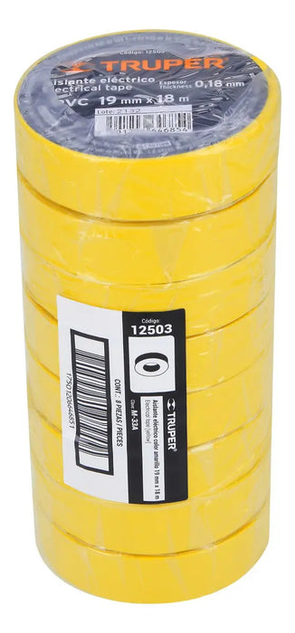 Huincha Aisladora Truper 19mmx18m Amarilla M-33