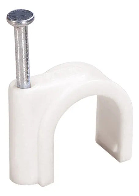 Grapa Para Cable Blanco 4mm 100pcs/set