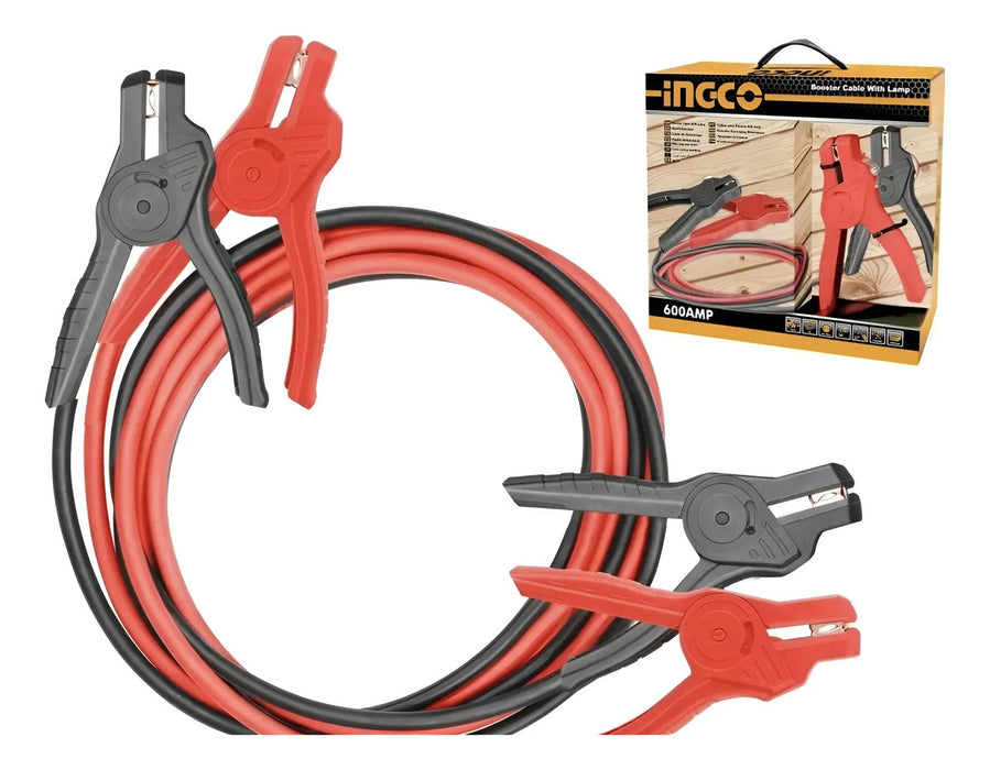 Juego Cables Puente Baterías Ingco 600 Amp - 3,0 Mts