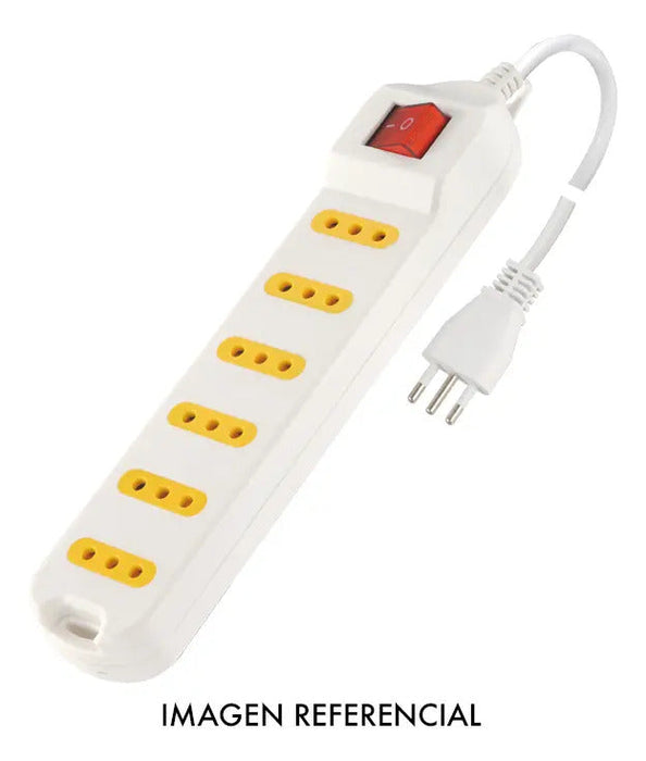 Alargador con Interruptor 6 Posiciones 5m Blanco