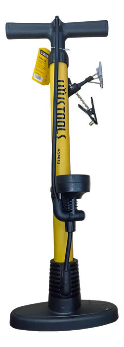 Bomba P/inflar Bicicleta Alta Presión 160psi Con Manómetro Color Amarillo