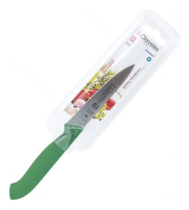 Cuchillo Tres Claveles #1322 Proflex Mgo.verde 10cm Verduras