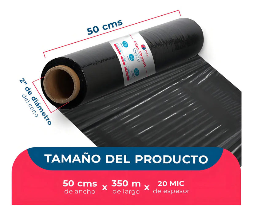 Film Stretch Negro 1,7kg (350m)