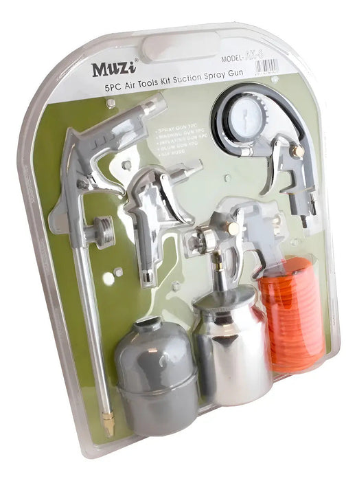 Kit 5 Piezas Pistolas Compresor Pintura Muzi