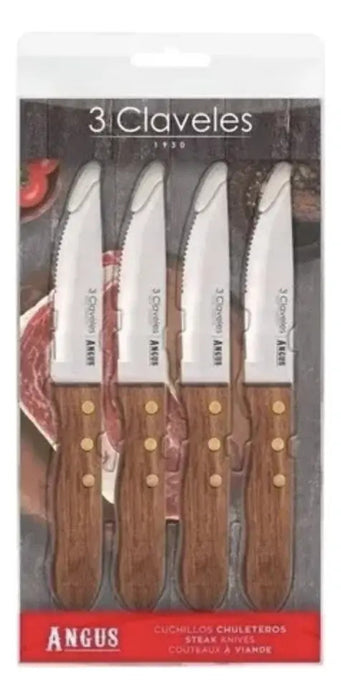 Cuchillo Chuletero Angus Jgo.4 Pzs. 12,0 Tres Claveles