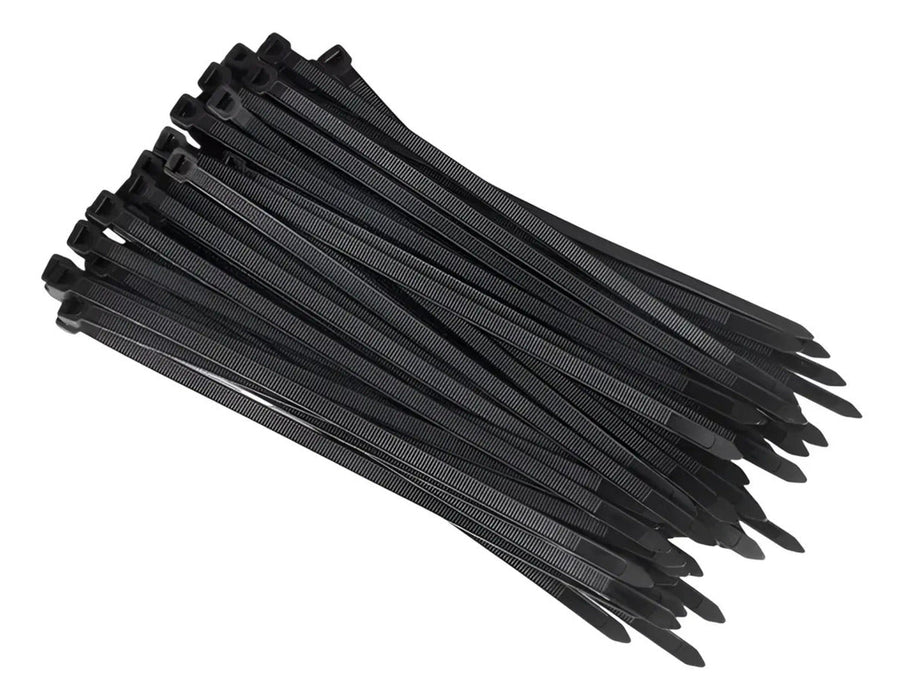 Amarras Plásticas Negras 7,6mm X 400mm, 100 Unidades