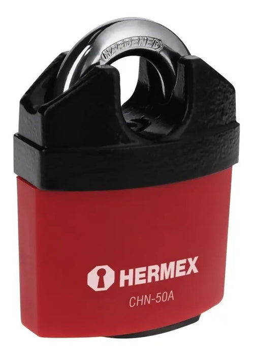 Candado Seguridad 50mm Anti Corte Hermex Rojo