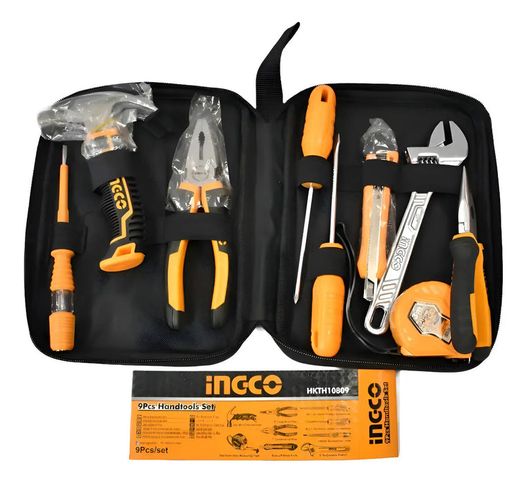 Estuche Kit Herramientas 9 Piezas Ingco Naranja