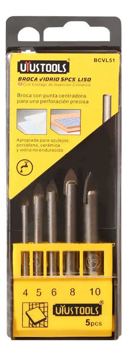Set 5 Brocas Cerámica/Vidrio (4-10mm) Liso Uyustools