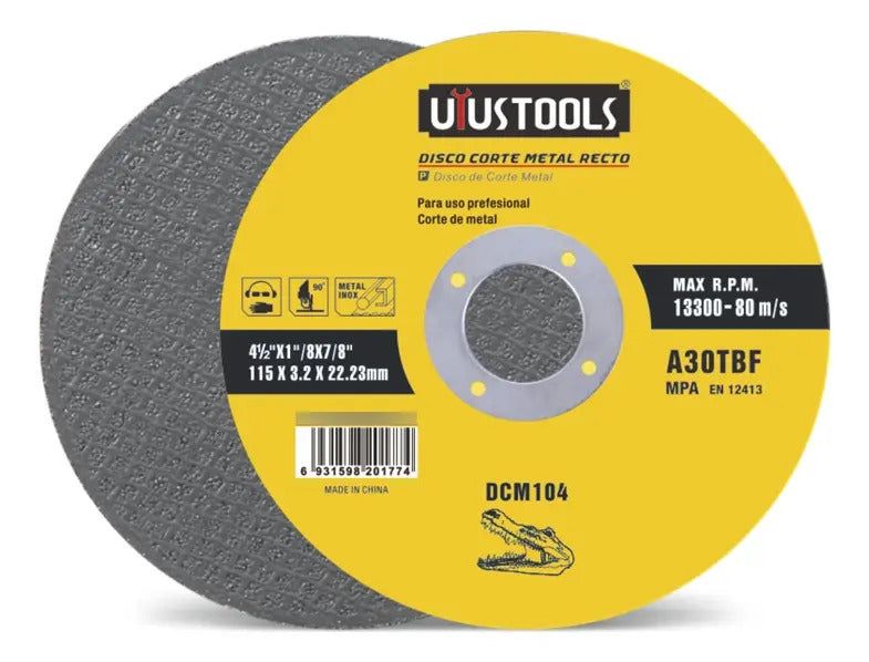 Disco Corte Metal 4 1/2" x 3,2mm Recto