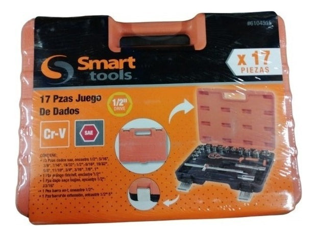 Juego De Dados 1/2'' De 5/16'' A 1'' 17 Pza