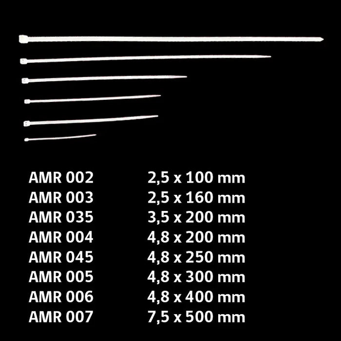 Amarra Plástica Blanca 4.8 X 250 Mm