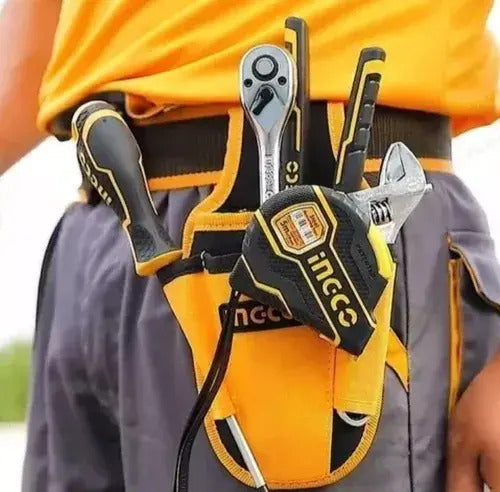 Bolsa Coleto Porta Herramientas 4 Bolsillos Ingco Amarillo