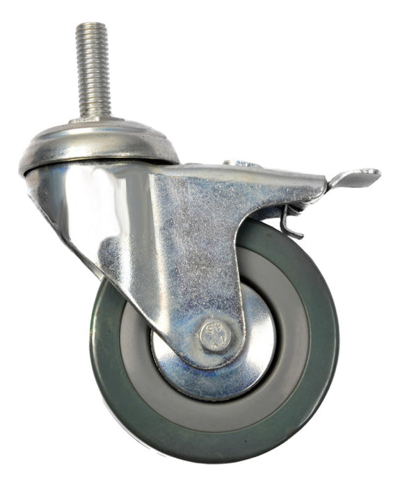 Rueda Industrial Gris Rosca 3" Con Frenos