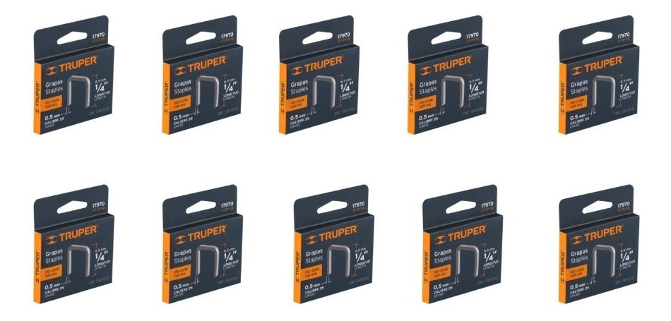 Kit 10,000 Grapas 1/4'' Corona 11.3 Mm para Engrapadora