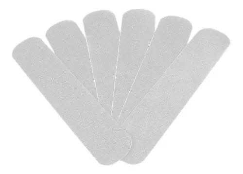 Cinta Adhesiva Antiderrapante Tiras 50mm Transparente 6pzas Color Blanco
