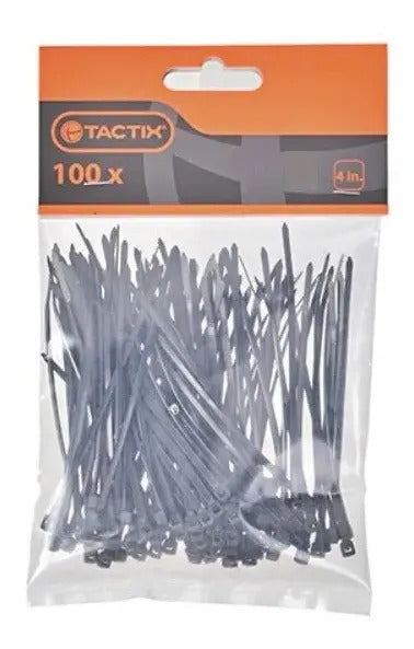 Amarras Plásticas Tactix 100 Piezas 100mm Negras