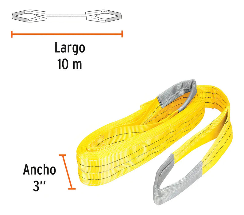 Eslinga de Ojo a Ojo Truper 3 x 10 Mts 3 Toneladas