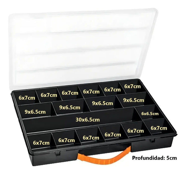Caja De Herramientas Organizador 18 Compartimientos Truper Negro